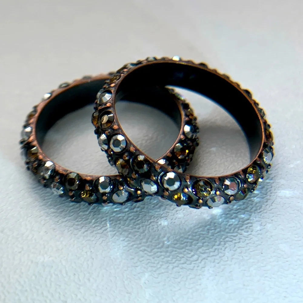 BRIGHTON Crystal Voyage Topaz Crystal Stackable Band Rings Size 9
